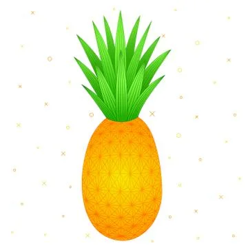 Pineapple. Doodle. Color vector illustration. Hand-drawn. Stock Illustration