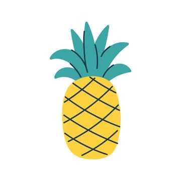 Pineapple in doodle style Stock Illustration