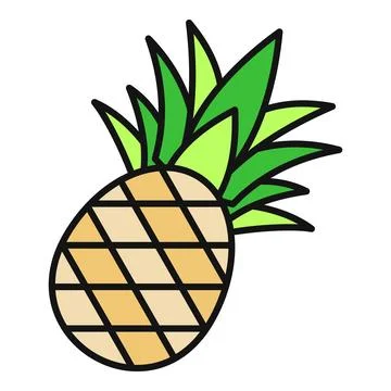 Pineapple drawing on white background vector illustration Stock Illustration