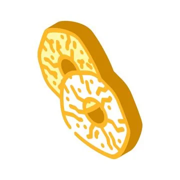 Pineapple dried fruit isometric icon vector illustration Stock Illustration