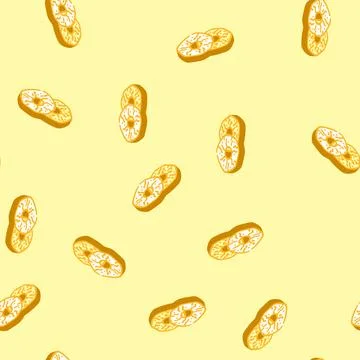 Pineapple dried fruit isometric icon seamless pattern Stock Illustration