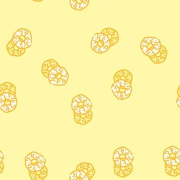 Pineapple dried fruit vector seamless pattern Stock Illustration