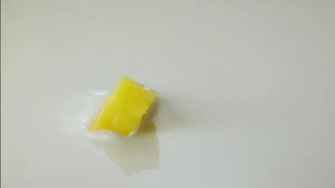 Pineapple falling in milk and splashing Stock Footage 149434027