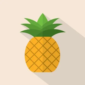 Pineapple Flat Design Vector Illustration Stock Illustration