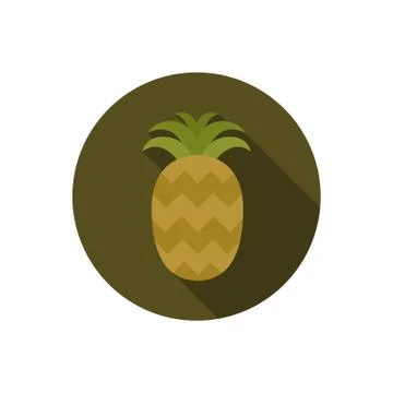 Pineapple flat icon, vector color cute illustration Stock Illustration