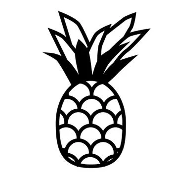 Pineapple flat illustration on white Illustrazione stock
