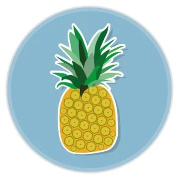 Pineapple flat vector 스톡 일러스트