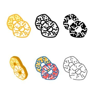 Pineapple forms dried fruit color icon vector Stock Illustration