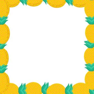 Pineapple frame on a light background for website design Stock Illustration