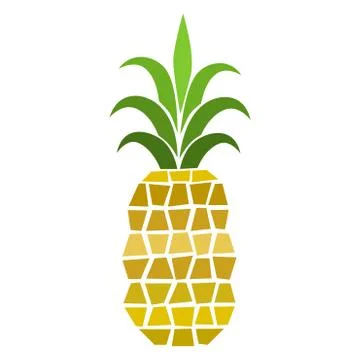 A pineapple. Fresh fruit. Hand-drawn vector illustration. Stock Illustration