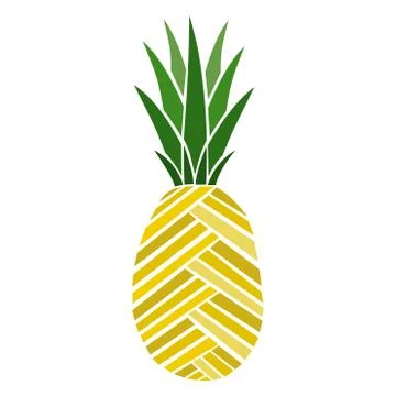 A pineapple. Fresh fruit. Hand-drawn vector illustration. Stock Illustration