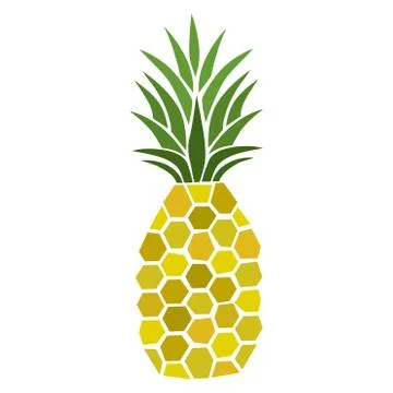 A pineapple. Fresh fruit. Hand-drawn vector illustration. Stock Illustration