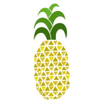 A pineapple. Fresh fruit. Hand-drawn vector illustration. Stock Illustration