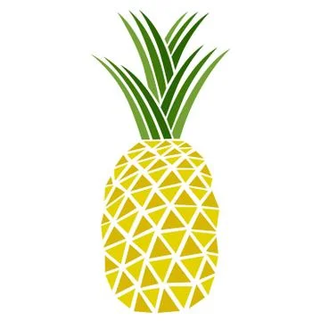 A pineapple. Fresh fruit. Hand-drawn vector illustration. Stock Illustration