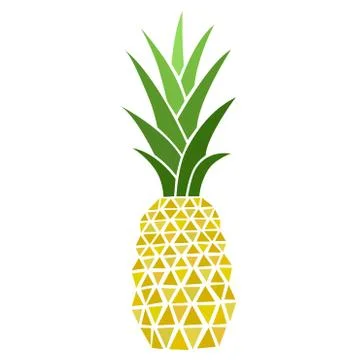 A pineapple. Fresh fruit. Hand-drawn vector illustration. Stock Illustration