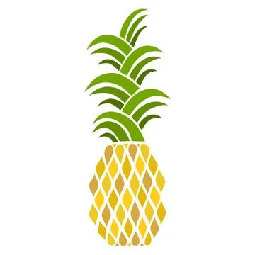 A pineapple. Fresh fruit. Hand-drawn vector illustration. Stock Illustration