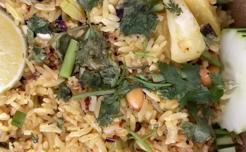 Pineapple Fried Rice Stock Footage 210943031