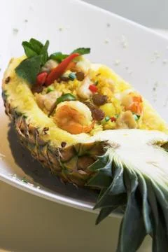 Pineapple fried rice Stock Photos