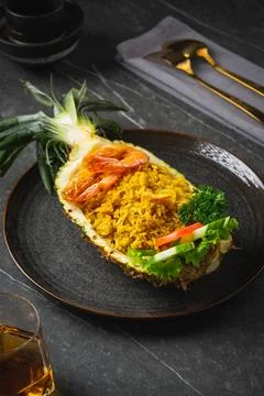 Pineapple fried rice Stock Photos