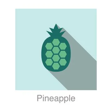 Pineapple fruit flat icon, vector illustration Stock Illustration