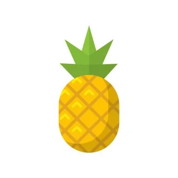 Pineapple fruit flat isolated vector icon illustration Stock Illustration