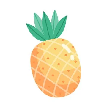 Pineapple fruit illustration isolated flat Illustrazione stock