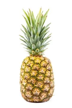 Pineapple fruit isolated on a white background. Stock Photos