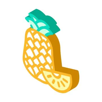 Pineapple fruit isometric icon vector illustration Stock Illustration