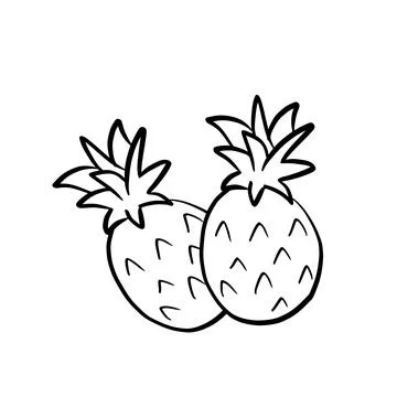 Pineapple fruit line art  Stock-Illustration