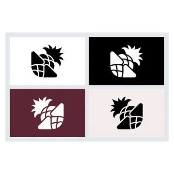 Pineapple Fruit Logo Icon Vector Set Ilustración de archivo