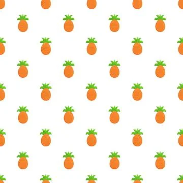 Pineapple fruit pattern creating a seamless tropical background Stock Illustration