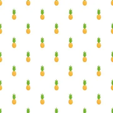Pineapple fruit pattern creating seamless tropical background Stock Illustration