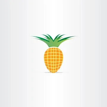 Pineapple fruit plant vector icon 스톡 일러스트