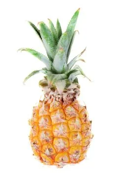 Pineapple fruit ripe on white Foto stock