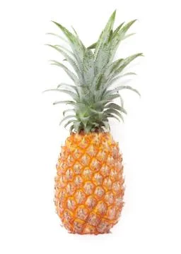 Pineapple fruit ripe on white Foto stock