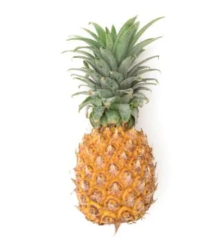 Pineapple fruit ripe on white Stock Photos