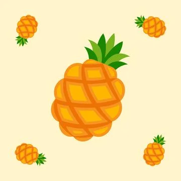 Pineapple fruit seamless for pattern fabric, simple pineapple fruit cute re.. Illustrazione stock