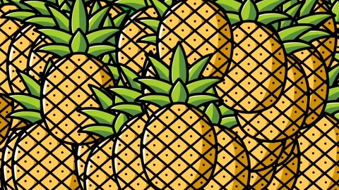 Pineapple Fruit Transition on Green Screen – Closing and Opening Animation Stock Footage 320204339