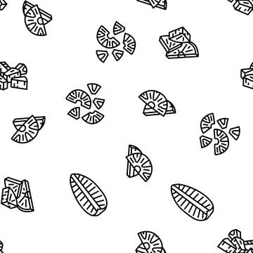 Pineapple fruit tropical food vector seamless pattern Stock Illustration