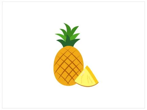 Pineapple fruit. Vector illustration flat icon isolated on white background Stock Illustration