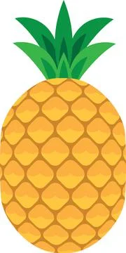 Pineapple fruit. Vector illustration flat icon isolated on white. Stock Illustration