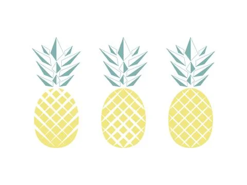 Pineapple fruit. Vector illustration. Illustrazione stock