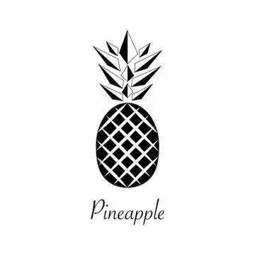 Pineapple fruit. Vector illustration. Illustrazione stock