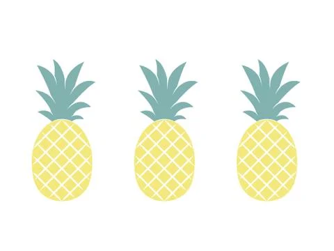 Pineapple fruit. Vector illustration. Stock Illustration