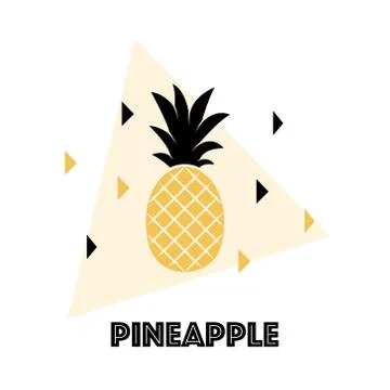 Pineapple fruit. Vector illustration. Stock Illustration