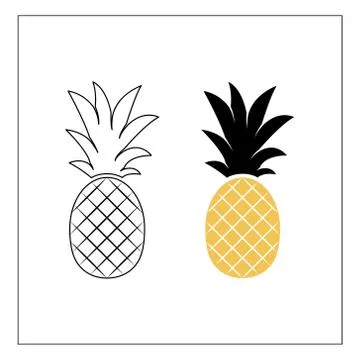 Pineapple fruit. Vector illustration. Stock Illustration