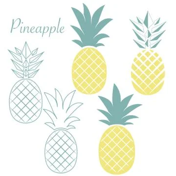Pineapple fruit. Vector illustration. Illustrazione stock