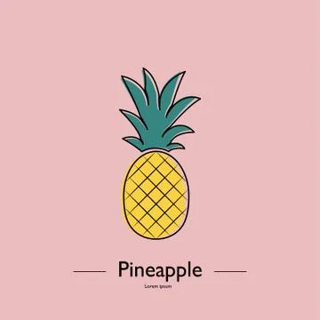 Pineapple fruit. Vector illustration. Illustrazione stock