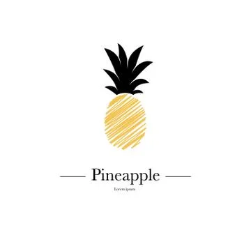 Pineapple fruit. Vector illustration. Stock Illustration