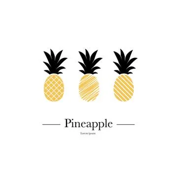 Pineapple fruit. Vector illustration. Illustrazione stock